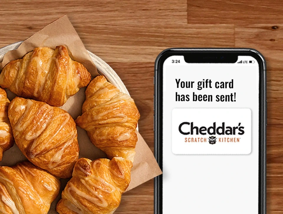 Cheddars menu e Gift Cards